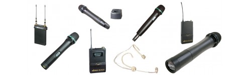 Micrófonos inalámbricos y sus accesorios